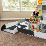 Load image into Gallery viewer, Extra Large 5×7 Non-Toxic Foam Play Mat - Black/Grey/White
